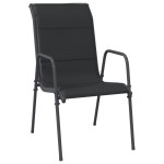 vidaXL Set mobilier de grădină, 5 piese, negru, oțel și textilenă vidaXL Set mobilier de grădină, 5 piese, negru, oțel și textilenă
