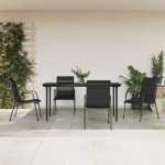 vidaXL Set mobilier de grădină, 5 piese, negru, oțel și textilenă vidaXL Set mobilier de grădină, 5 piese, negru, oțel și textilenă