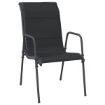 vidaXL Set mobilier de grădină, 5 piese, negru, oțel și textilenă vidaXL Set mobilier de grădină, 5 piese, negru, oțel și textilenă