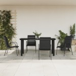 vidaXL Set mobilier de grădină, 5 piese, negru, oțel și textilenă vidaXL Set mobilier de grădină, 5 piese, negru, oțel și textilenă