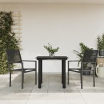 vidaXL Set mobilier de grădină, 3 piese, negru, textilenă și oțel vidaXL Set mobilier de grădină, 3 piese, negru, textilenă și oțel