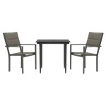 vidaXL Set mobilier de grădină, 3 piese, negru, textilenă și oțel vidaXL Set mobilier de grădină, 3 piese, negru, textilenă și oțel