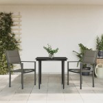 vidaXL Set mobilier de grădină, 3 piese, negru, textilenă și oțel vidaXL Set mobilier de grădină, 3 piese, negru, textilenă și oțel