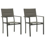 vidaXL Set mobilier de grădină, 3 piese, negru, textilenă și oțel vidaXL Set mobilier de grădină, 3 piese, negru, textilenă și oțel