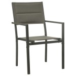 vidaXL Set mobilier de grădină, 3 piese, negru, textilenă și oțel vidaXL Set mobilier de grădină, 3 piese, negru, textilenă și oțel