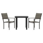 vidaXL Set mobilier de grădină, 3 piese, negru, textilenă și oțel vidaXL Set mobilier de grădină, 3 piese, negru, textilenă și oțel