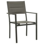 vidaXL Set mobilier de grădină, 3 piese, negru, textilenă și oțel vidaXL Set mobilier de grădină, 3 piese, negru, textilenă și oțel
