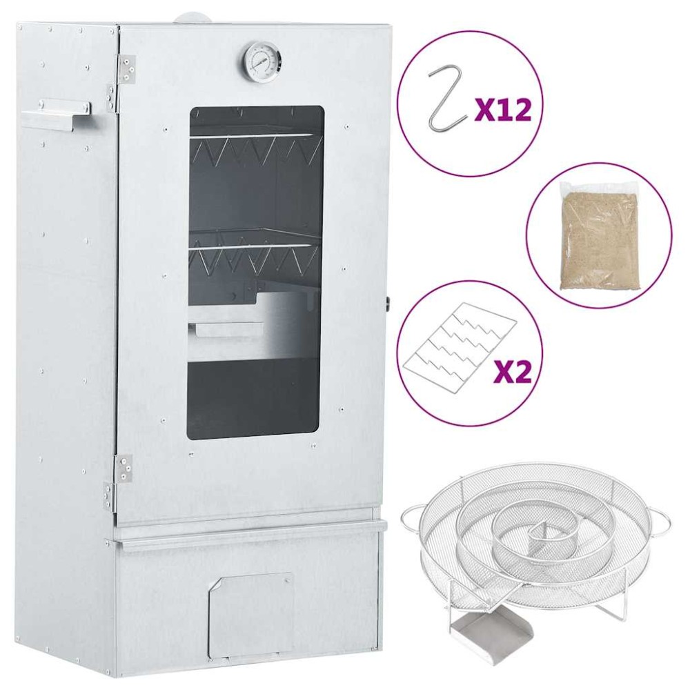 vidaXL Afumătoare cuptor/grătar, generator fum rece, oțel galvanizat