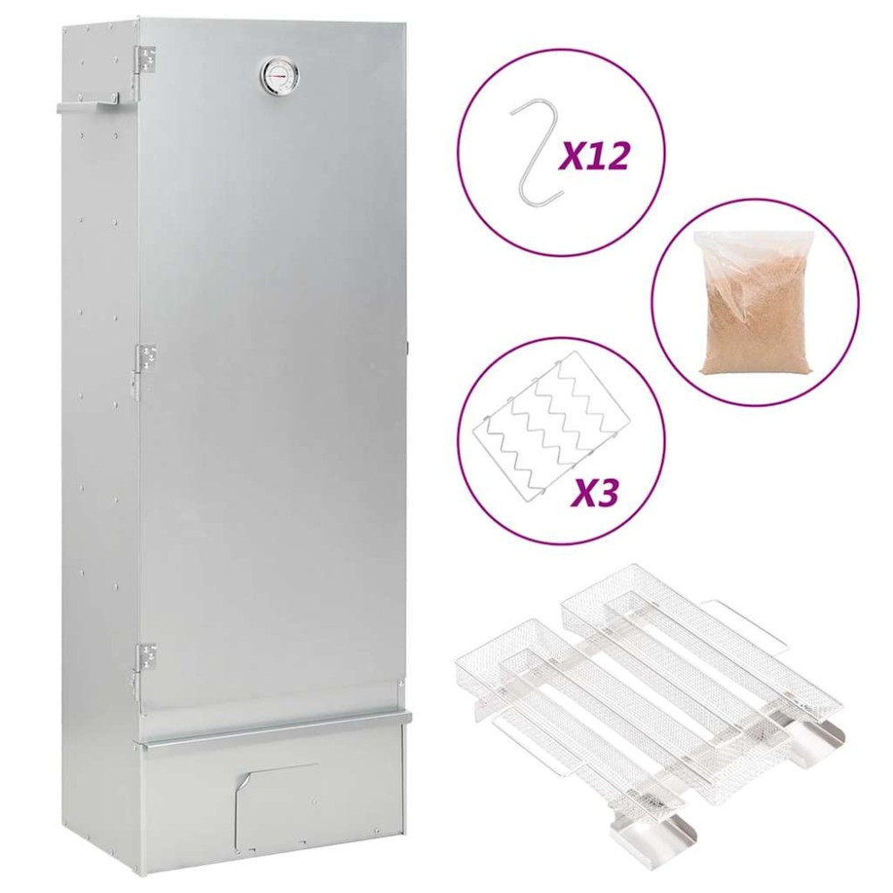 vidaXL Afumătoare cuptor/grătar, generator fum rece, oțel galvanizat