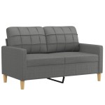 vidaXL Canapea cu 2 locuri cu pernuțe, gri închis, 120 cm, textil vidaXL Canapea cu 2 locuri cu pernuțe, gri închis, 120 cm, textil