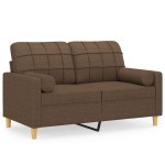 vidaXL Canapea cu 2 locuri cu pernuțe, maro, 120 cm, textil vidaXL Canapea cu 2 locuri cu pernuțe, maro, 120 cm, textil