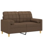 vidaXL Canapea cu 2 locuri cu pernuțe, maro, 120 cm, textil vidaXL Canapea cu 2 locuri cu pernuțe, maro, 120 cm, textil