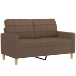 vidaXL Canapea cu 2 locuri cu pernuțe, maro, 120 cm, textil vidaXL Canapea cu 2 locuri cu pernuțe, maro, 120 cm, textil