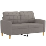 vidaXL Canapea cu 2 locuri cu pernuțe, gri taupe, 120 cm, textil vidaXL Canapea cu 2 locuri cu pernuțe, gri taupe, 120 cm, textil