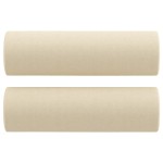 vidaXL Canapea cu 2 locuri cu pernuțe, crem, 140 cm, textil vidaXL Canapea cu 2 locuri cu pernuțe, crem, 140 cm, textil