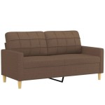 vidaXL Canapea cu 2 locuri cu pernuțe, maro, 140 cm, textil vidaXL Canapea cu 2 locuri cu pernuțe, maro, 140 cm, textil