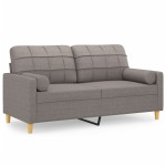 vidaXL Canapea cu 2 locuri cu pernuțe, gri taupe, 140 cm, textil vidaXL Canapea cu 2 locuri cu pernuțe, gri taupe, 140 cm, textil