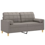 vidaXL Canapea cu 2 locuri cu pernuțe, gri taupe, 140 cm, textil vidaXL Canapea cu 2 locuri cu pernuțe, gri taupe, 140 cm, textil