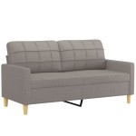 vidaXL Canapea cu 2 locuri cu pernuțe, gri taupe, 140 cm, textil vidaXL Canapea cu 2 locuri cu pernuțe, gri taupe, 140 cm, textil