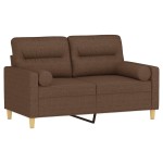vidaXL Canapea cu 2 locuri cu pernuțe, maro, 120 cm, textil vidaXL Canapea cu 2 locuri cu pernuțe, maro, 120 cm, textil