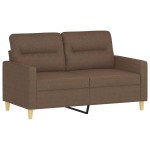 vidaXL Canapea cu 2 locuri cu pernuțe, maro, 120 cm, textil vidaXL Canapea cu 2 locuri cu pernuțe, maro, 120 cm, textil
