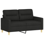 vidaXL Canapea cu 2 locuri cu pernuțe, negru, 120 cm, textil vidaXL Canapea cu 2 locuri cu pernuțe, negru, 120 cm, textil