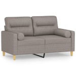vidaXL Canapea cu 2 locuri cu pernuțe, gri taupe, 120 cm, textil vidaXL Canapea cu 2 locuri cu pernuțe, gri taupe, 120 cm, textil