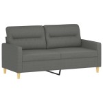 vidaXL Canapea cu 2 locuri cu pernuțe, gri închis, 140 cm, textil vidaXL Canapea cu 2 locuri cu pernuțe, gri închis, 140 cm, textil