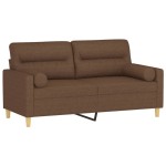 vidaXL Canapea cu 2 locuri cu pernuțe, maro, 140 cm, textil vidaXL Canapea cu 2 locuri cu pernuțe, maro, 140 cm, textil