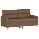 vidaXL Canapea cu 2 locuri cu pernuțe, maro, 140 cm, textil vidaXL Canapea cu 2 locuri cu pernuțe, maro, 140 cm, textil