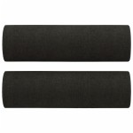 vidaXL Canapea cu 2 locuri cu pernuțe, negru, 140 cm, textil vidaXL Canapea cu 2 locuri cu pernuțe, negru, 140 cm, textil