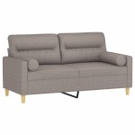 vidaXL Canapea cu 2 locuri cu pernuțe, gri taupe, 140 cm, textil vidaXL Canapea cu 2 locuri cu pernuțe, gri taupe, 140 cm, textil