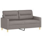 vidaXL Canapea cu 2 locuri cu pernuțe, gri taupe, 140 cm, textil vidaXL Canapea cu 2 locuri cu pernuțe, gri taupe, 140 cm, textil
