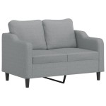 vidaXL Canapea cu 2 locuri cu pernuțe, gri deschis, 120 cm, textil vidaXL Canapea cu 2 locuri cu pernuțe, gri deschis, 120 cm, textil