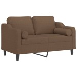 vidaXL Canapea cu 2 locuri cu pernuțe, maro, 120 cm, textil vidaXL Canapea cu 2 locuri cu pernuțe, maro, 120 cm, textil