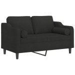 vidaXL Canapea cu 2 locuri cu pernuțe, negru, 120 cm, textil vidaXL Canapea cu 2 locuri cu pernuțe, negru, 120 cm, textil
