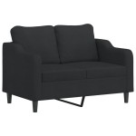 vidaXL Canapea cu 2 locuri cu pernuțe, negru, 120 cm, textil vidaXL Canapea cu 2 locuri cu pernuțe, negru, 120 cm, textil