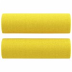 vidaXL Canapea cu 2 locuri cu pernuțe, galben deschis, 120 cm, textil