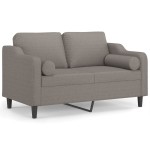 vidaXL Canapea cu 2 locuri cu pernuțe, gri taupe, 120 cm, textil vidaXL Canapea cu 2 locuri cu pernuțe, gri taupe, 120 cm, textil
