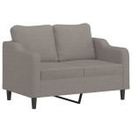 vidaXL Canapea cu 2 locuri cu pernuțe, gri taupe, 120 cm, textil vidaXL Canapea cu 2 locuri cu pernuțe, gri taupe, 120 cm, textil