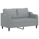 vidaXL Canapea cu 2 locuri cu pernuțe, gri deschis, 140 cm, textil