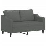 vidaXL Canapea cu 2 locuri cu pernuțe, gri închis, 140 cm, textil vidaXL Canapea cu 2 locuri cu pernuțe, gri închis, 140 cm, textil