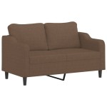 vidaXL Canapea cu 2 locuri cu pernuțe, maro, 140 cm, textil