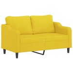 vidaXL Canapea cu 2 locuri cu pernuțe, galben deschis, 140 cm, textil vidaXL Canapea cu 2 locuri cu pernuțe, galben deschis, 140 cm, textil