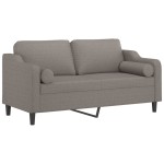 vidaXL Canapea cu 2 locuri cu pernuțe, gri taupe, 140 cm, textil vidaXL Canapea cu 2 locuri cu pernuțe, gri taupe, 140 cm, textil