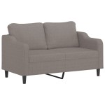 vidaXL Canapea cu 2 locuri cu pernuțe, gri taupe, 140 cm, textil vidaXL Canapea cu 2 locuri cu pernuțe, gri taupe, 140 cm, textil