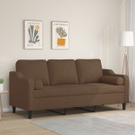 vidaXL Canapea cu 3 locuri cu pernuțe, maro, 180 cm, textil vidaXL Canapea cu 3 locuri cu pernuțe, maro, 180 cm, textil