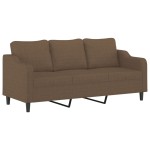 vidaXL Canapea cu 3 locuri cu pernuțe, maro, 180 cm, textil vidaXL Canapea cu 3 locuri cu pernuțe, maro, 180 cm, textil
