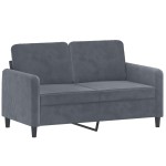 vidaXL Canapea cu 2 locuri cu pernuțe, gri închis, 120 cm, catifea vidaXL Canapea cu 2 locuri cu pernuțe, gri închis, 120 cm, catifea