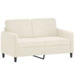 vidaXL Canapea cu 2 locuri cu pernuțe, crem, 120 cm, catifea vidaXL Canapea cu 2 locuri cu pernuțe, crem, 120 cm, catifea
